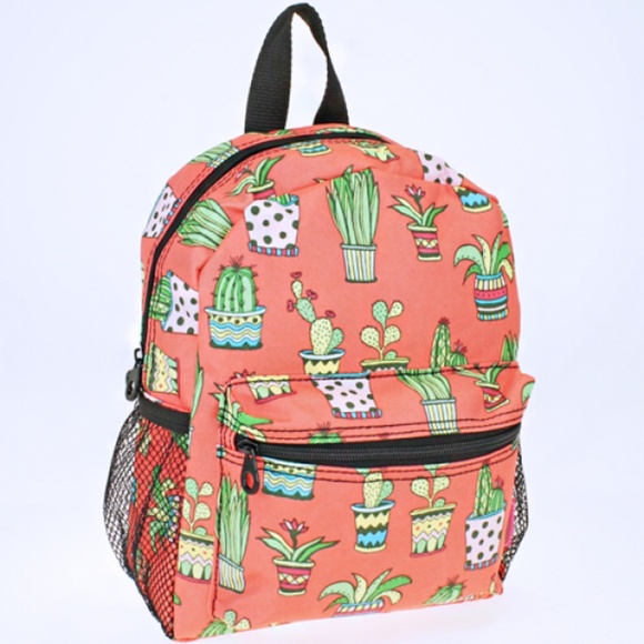 scarlettsbags Handbags - Cactus Succulent Mini Backpack Purse Coral